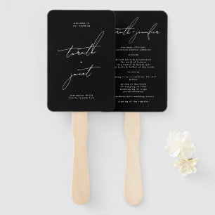 Stijlvol Elegant Custom Names Ceremony Programma Handwaaier