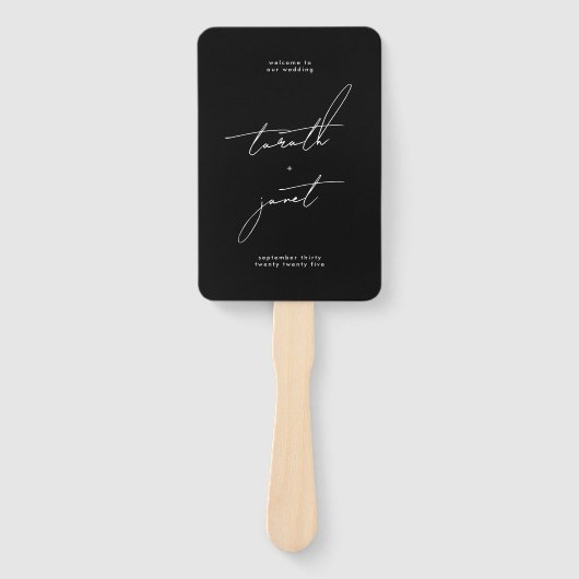 Stijlvol Elegant Custom Names Ceremony Programma Handwaaier (Voorkant)
