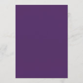 Stijlvol Elegant Donker Paarse Bruiloft Menu (Achterkant)