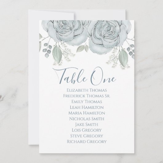 Stijlvol Elegant Dusty Blue Roos Floral Reception (Voorkant)