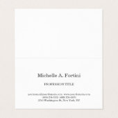 Stijlvol elegant, eenvoudig wit visitekaartje (Buitenkant ongevouwen)