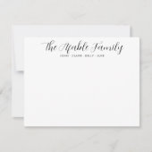 Stijlvol elegant familienaam Couple Black Script N Notitiekaartje (Voorkant)