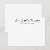 Stijlvol elegant familienaam Couple Black Script N Notitiekaartje (Voorkant / Achterkant)