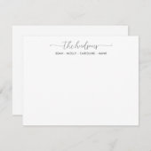 Stijlvol elegant familienaam Couple Black Script Notitiekaartje (Voorkant / Achterkant)