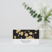 Stijlvol Elegant Faux Gold Glitter Black Visitekaartje (Staand voorkant)