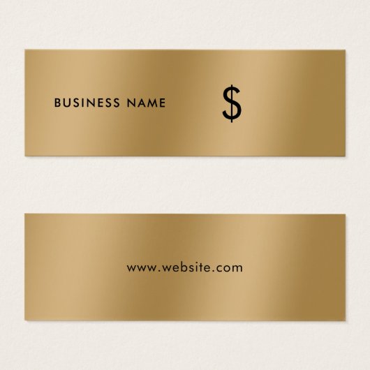 Stijlvol, elegant Faux Gold Simple Price Label Mini Visitekaartjes (Voorkant /achterkant)