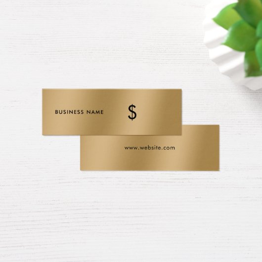 Stijlvol, elegant Faux Gold Simple Price Label Mini Visitekaartjes (Bureau)