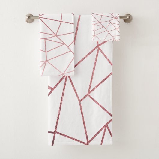 Stijlvol elegant faux roos goud geometrisch bad handdoek (Insitu)