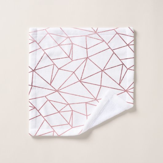 Stijlvol elegant faux roos goud geometrisch bad handdoek (Wasdoekje)