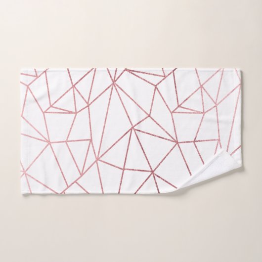 Stijlvol elegant faux roos goud geometrisch bad handdoek (Handdoek)