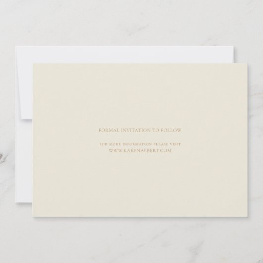 Stijlvol elegant fotohuwelijk sparen de datum kaart (Achterkant)