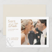 Stijlvol elegant fotohuwelijk sparen de datum kaart (Voorkant / Achterkant)