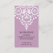 STIJLVOL & ELEGANT  gedetailleerd damast paarse Visitekaartje (Achterkant)