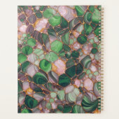 Stijlvol Elegant Goud Smaragdgroen Mozaïek Jaarlij Planner (Achterkant)