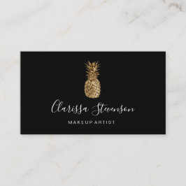 Stijlvol elegant goudanananasje make-up kunstenaar visitekaartje