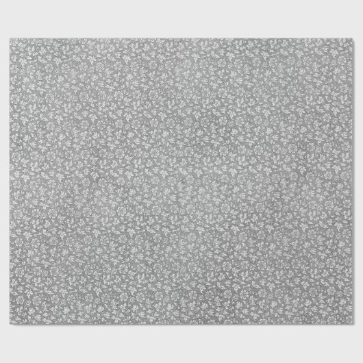 Stijlvol Elegant  grijs bloemmotief Cadeaupapier (Vlak)