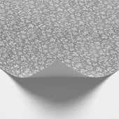Stijlvol Elegant grijs bloemmotief Cadeaupapier (Hoek)