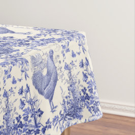Stijlvol Elegant Haan Blauw Bloemen Toile Tafelkleed