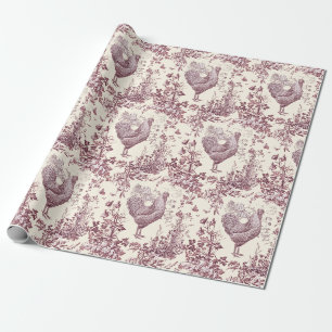Stijlvol Elegant Haan Bloemen Toile Cadeaupapier