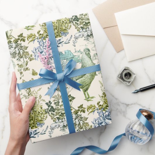 Stijlvol Elegant  Haan Sage Bloemen Toile Cadeaupapier (Geschenken)