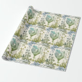 Stijlvol Elegant  Haan Sage Bloemen Toile Cadeaupapier (Uitgerold)