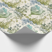 Stijlvol Elegant  Haan Sage Bloemen Toile Cadeaupapier (Hoek)