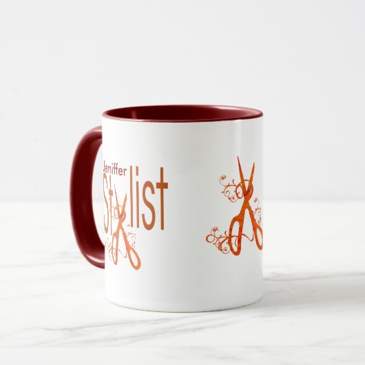 Stijlvol elegant Haarstylist-ontwerp Mok (Voorkant links)