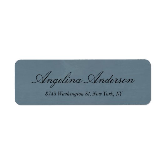 Stijlvol elegant handschrift Modern Blue Grey Etiket (Voorkant)