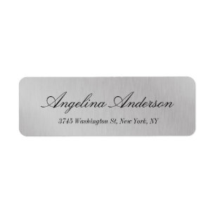 Stijlvol elegant handschrift Modern Silver Grey Etiket