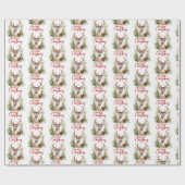 Stijlvol & Elegant Herten Kerstgroen Cadeaupapier (Vlak)