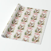 Stijlvol & Elegant Herten Kerstgroen Cadeaupapier (Uitgerold)