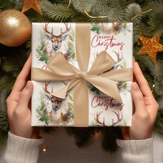 Stijlvol & Elegant Herten Kerstgroen Cadeaupapier