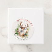 Stijlvol & Elegant Herten Kerstgroen Custom Bedankjes Labels (In situ)