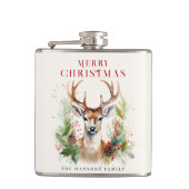 Stijlvol & Elegant Herten Kerstgroen Custom Heupfles (Voorkant)