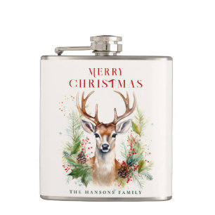 Stijlvol & Elegant Herten Kerstgroen Custom Heupfles