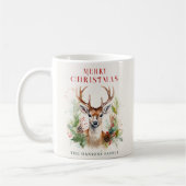 Stijlvol & Elegant Herten Kerstgroen Custom Koffiemok (Links)