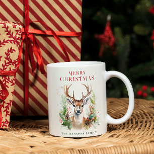 Stijlvol & Elegant Herten Kerstgroen Custom Koffiemok
