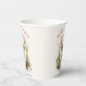 Stijlvol & Elegant Herten Kerstgroen Custom Papieren Bekers (Rechts)