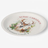 Stijlvol & Elegant Herten Kerstgroen Custom Papieren Bordje (Gekanteld)