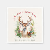Stijlvol & Elegant Herten Kerstgroen Custom Servet (Voorkant)