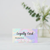 Stijlvol, elegant holografisch haarstylist klantenkaartje (Staand voorkant)