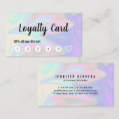 Stijlvol, elegant holografisch haarstylist klantenkaartje (Voorkant / Achterkant)