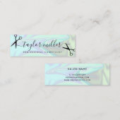 Stijlvol, elegant holografisch haarstylist mini visitekaartje (Voorkant / Achterkant)