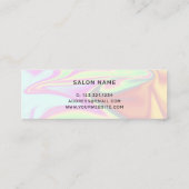 Stijlvol, elegant holografisch haarstylist mini visitekaartje (Achterkant)