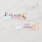 Stijlvol, elegant holografisch haarstylist mini visitekaartje (Voorkant / Achterkant)