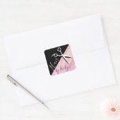 Stijlvol, elegant holografisch haarstylist vierkante sticker (Envelop)