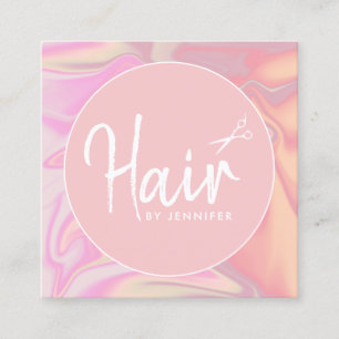 Stijlvol, elegant holografisch haarstylist vierkante visitekaartje