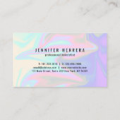 Stijlvol, elegant holografisch haarstylist visitekaartje (Achterkant)