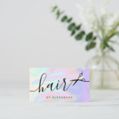 Stijlvol, elegant holografisch haarstylist visitekaartje (Staand voorkant)