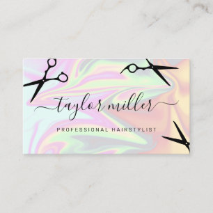 Stijlvol, elegant holografisch haarstylist visitekaartje